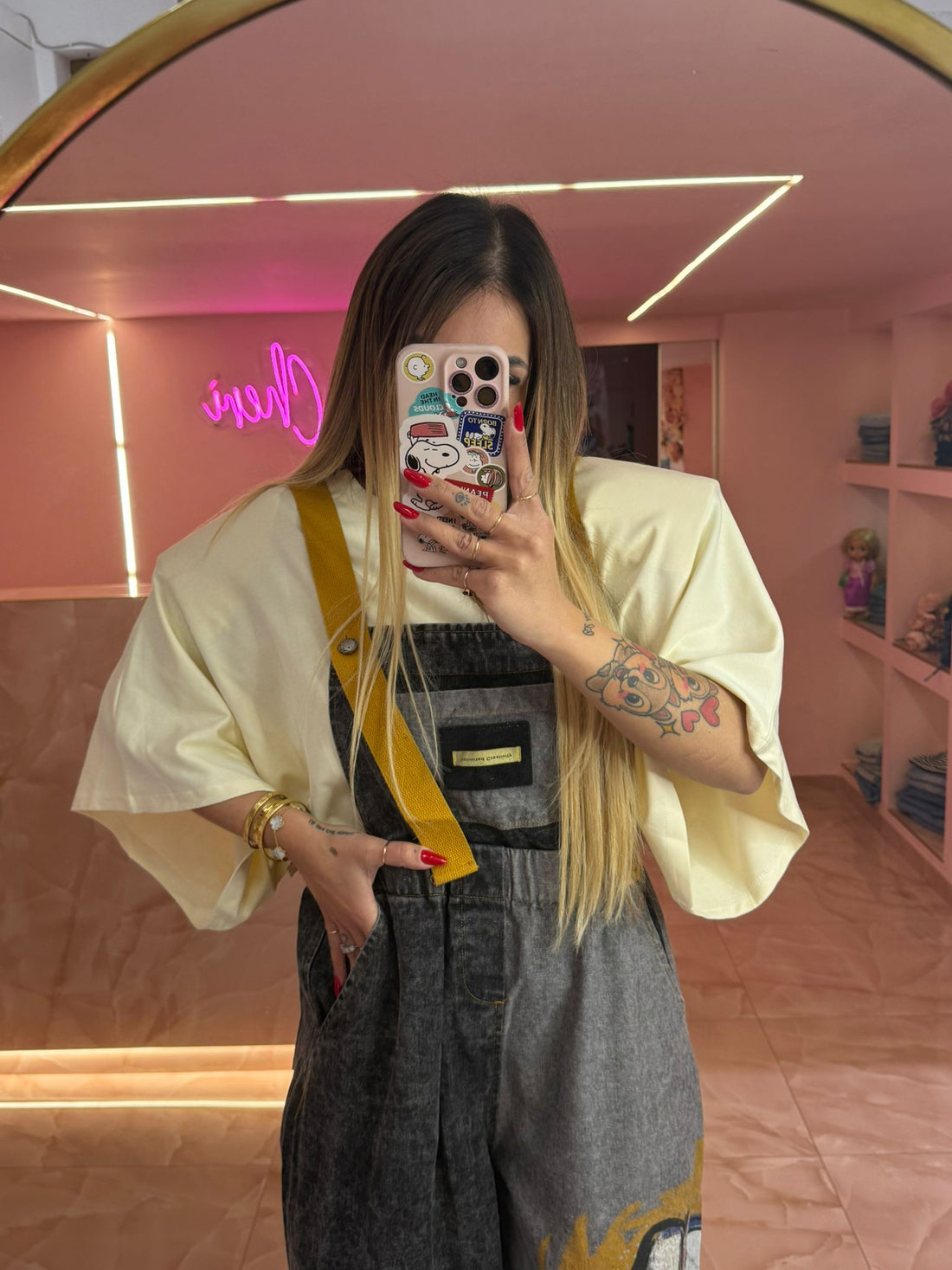 Shirt Maxi Spallina TreQuarti Gialla Pstello ♥