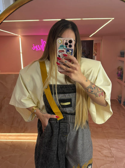 Shirt Maxi Spallina TreQuarti Gialla Pstello ♥