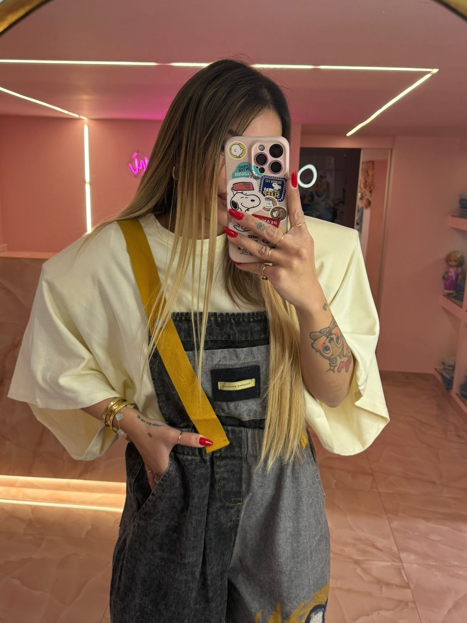 Shirt Maxi Spallina TreQuarti Gialla Pstello ♥