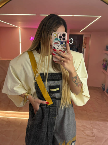 Shirt Maxi Spallina TreQuarti Gialla Pstello ♥