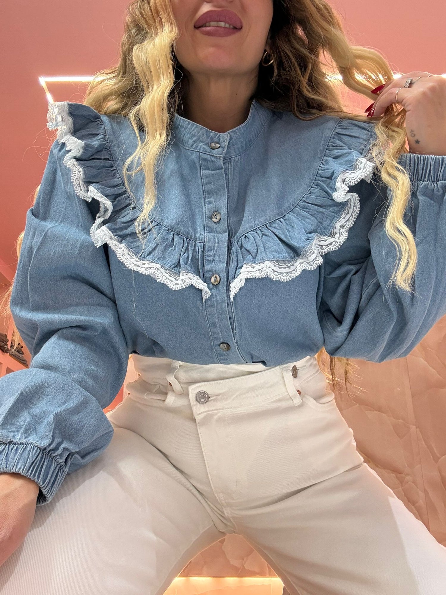Camicia Denim Principesse San Gallo ♥