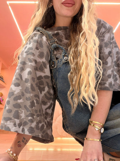 Shirt Maxi Spallina TreQuarti Maculo Grigia ♥
