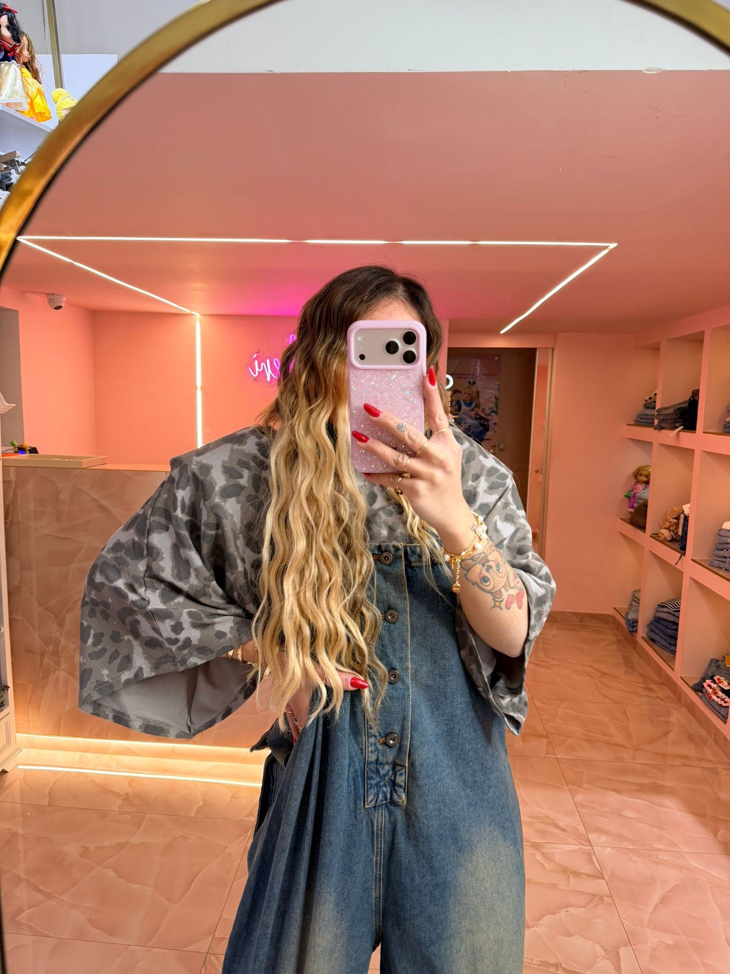 Shirt Maxi Spallina TreQuarti Maculo Grigia ♥