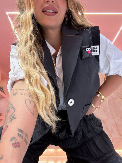 Gilet Linguaccia Base Grigia ♥