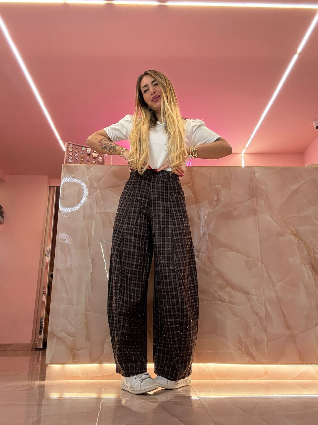 Pantaloni A Quadri Glitter ♥