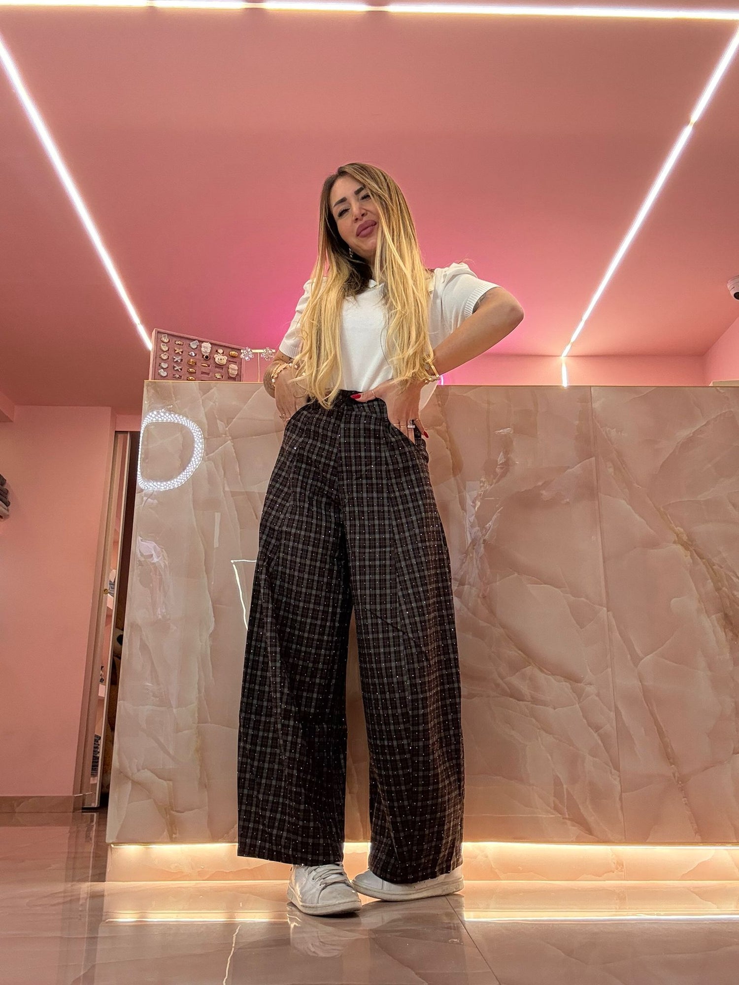 Pantaloni A Quadri Glitter ♥