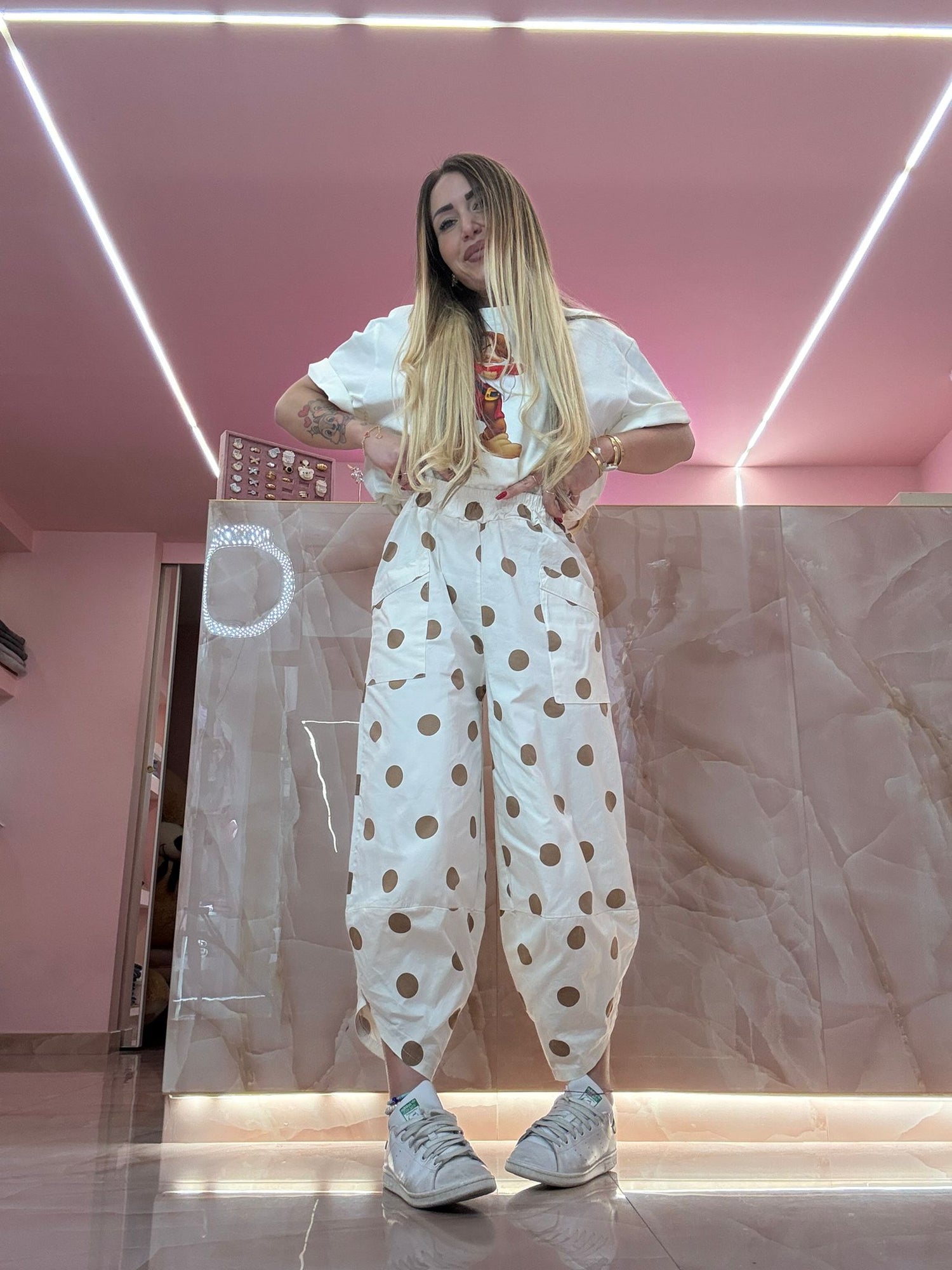 Pantalone Aladin Pois Marrò ♥