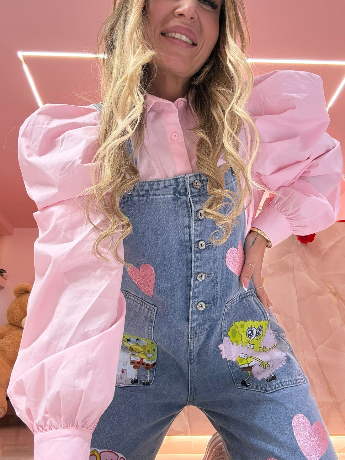 Camicia Manica Balloon Rosa ♥