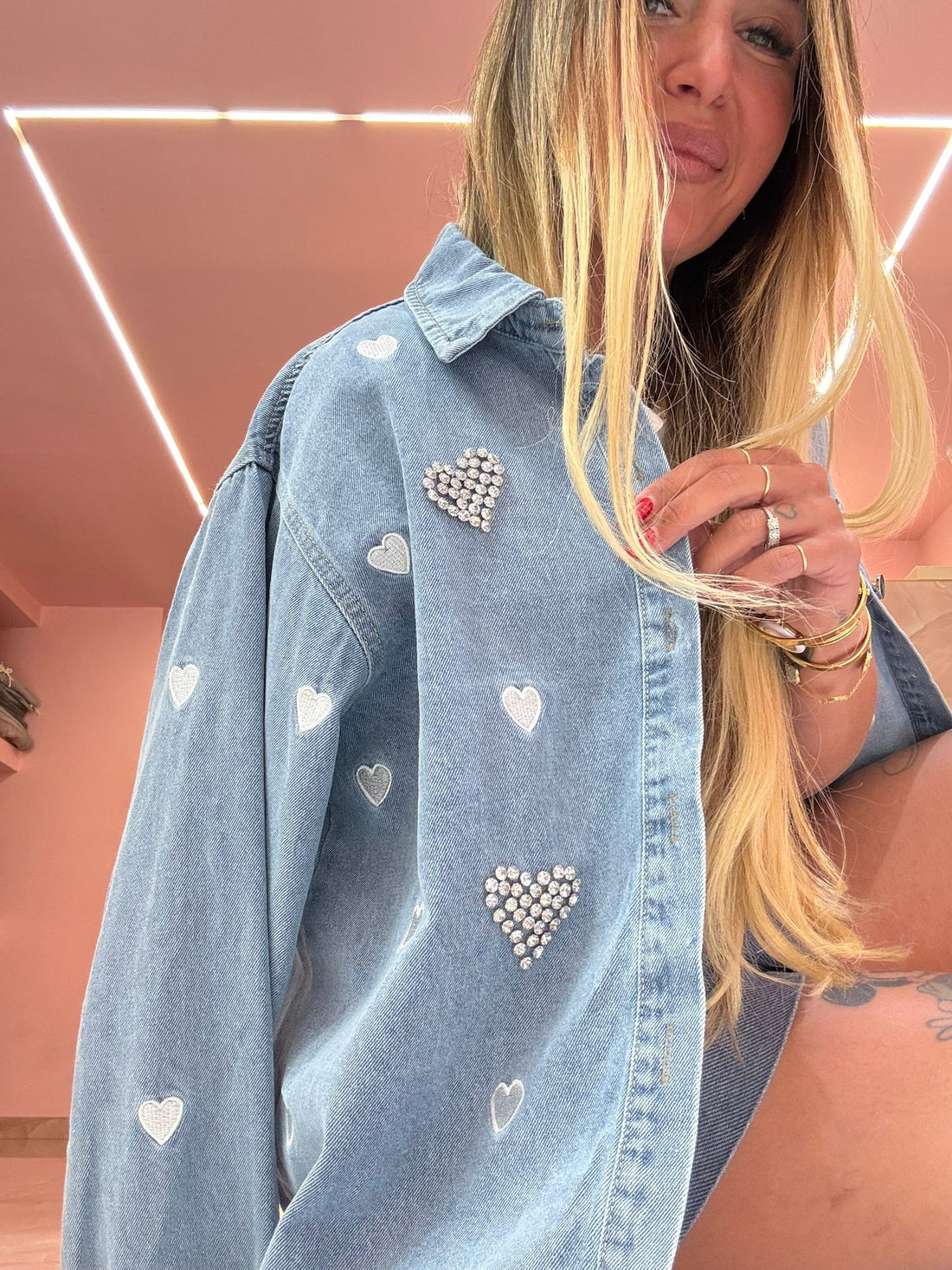 Camicia Maxi Cuoricioni Denim ♥