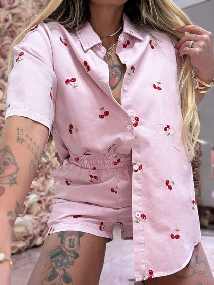Set Ciliegine In Gamba Denim Rosa ♥