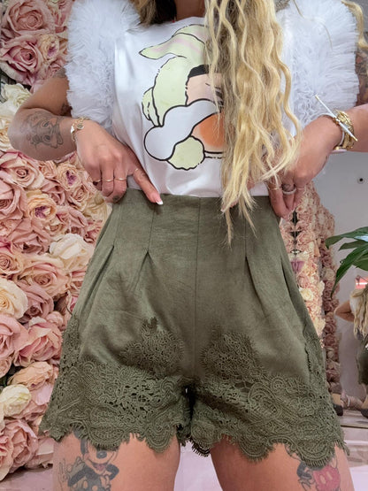 Pantaloncini In Renna Verde Malva ♥