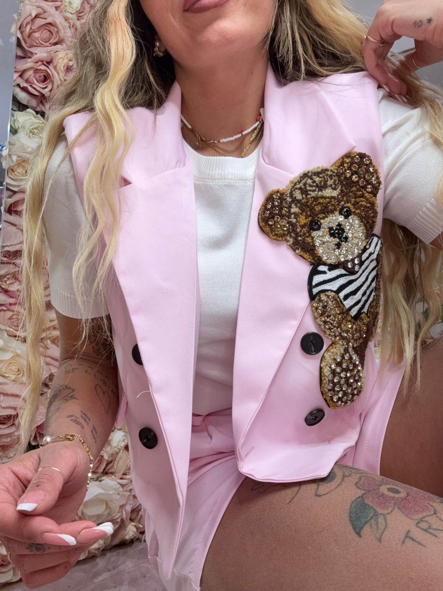 Coordinato Bermuda Teddy Da Spasso Rosa ♥