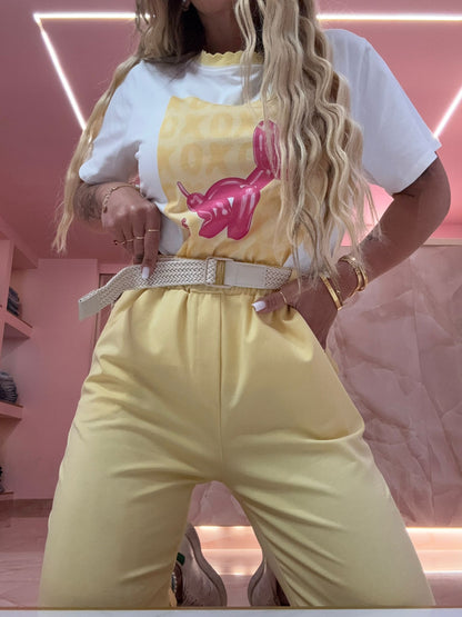 Pantalone gym Giallo Pastello  ♥