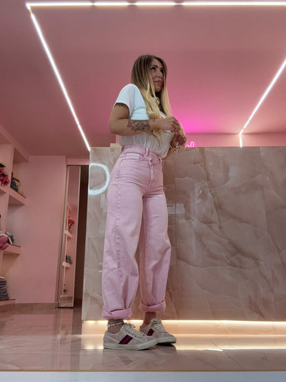 Jeans Asimmetrico Mood Zara Rosa ♥