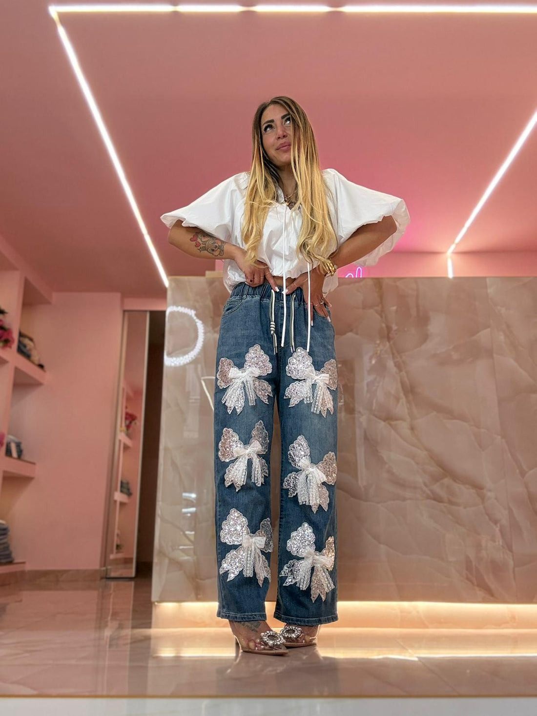Jeans Fiocconi Strass ♥