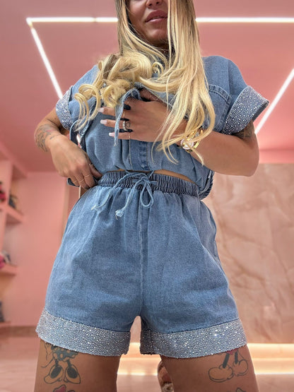 Coordinato Sogno in Glitter Denim ♥