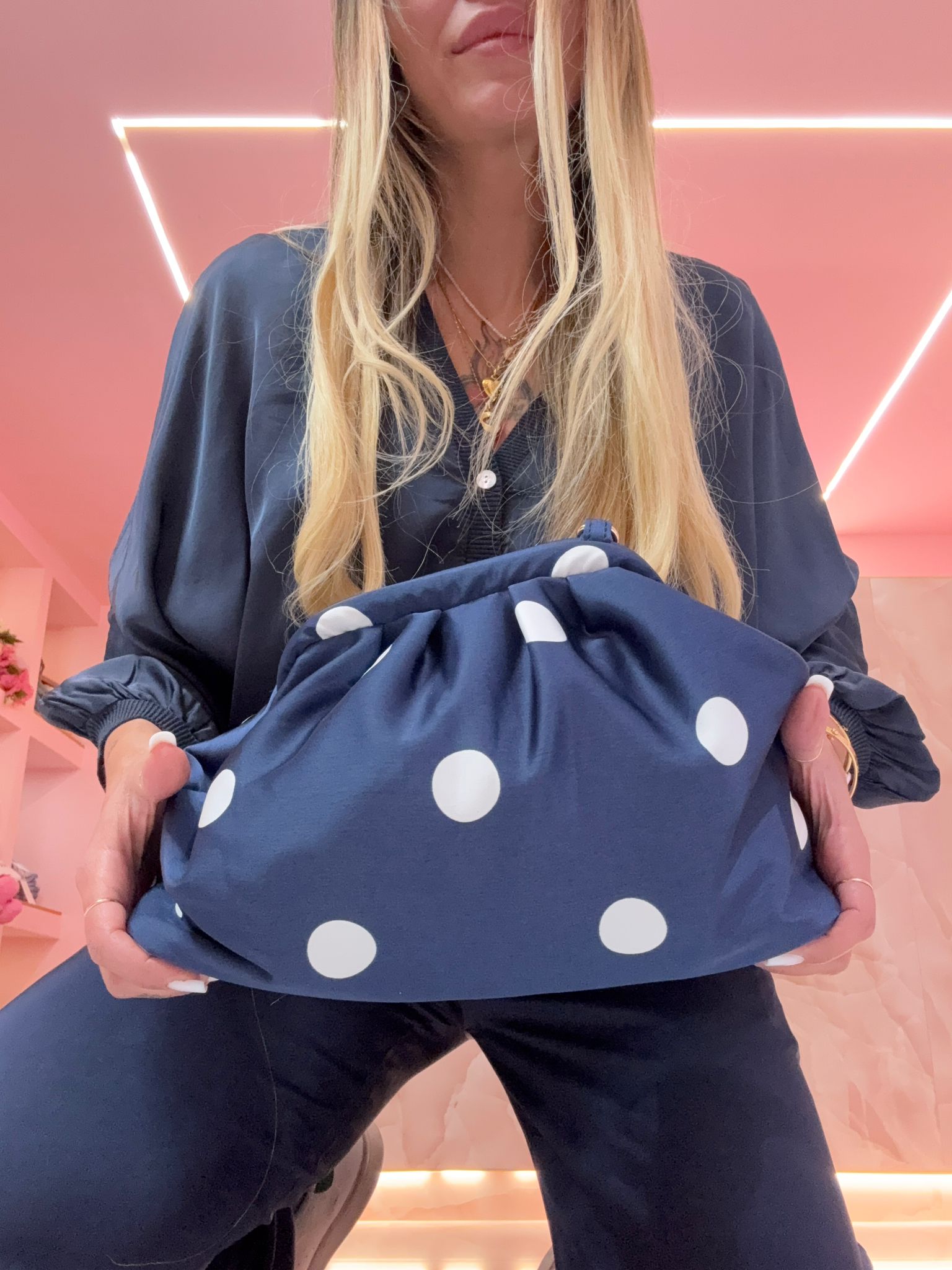 Borsa Pasticcio Pois Blu ♥