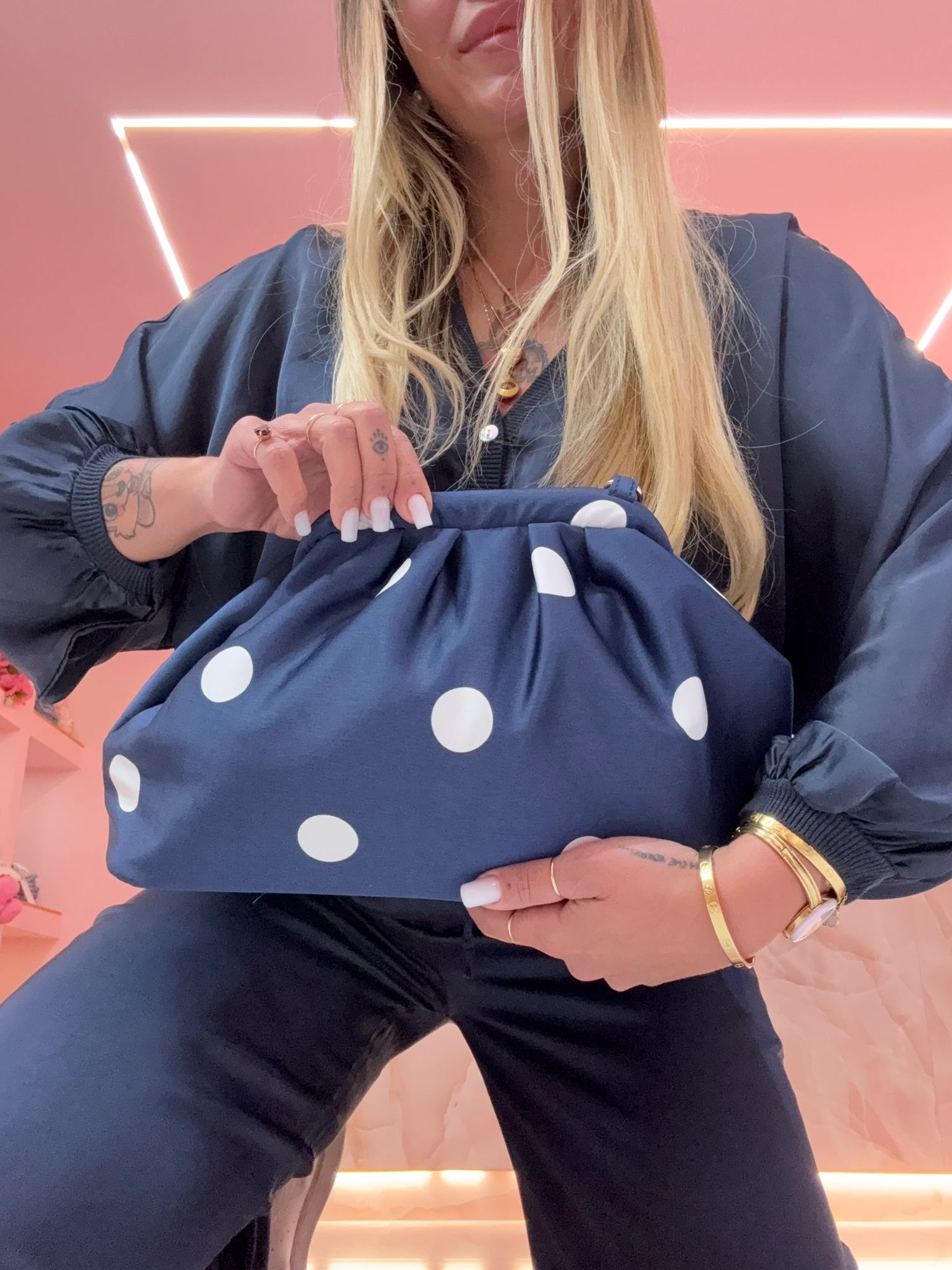 Borsa Pasticcio Pois Blu ♥