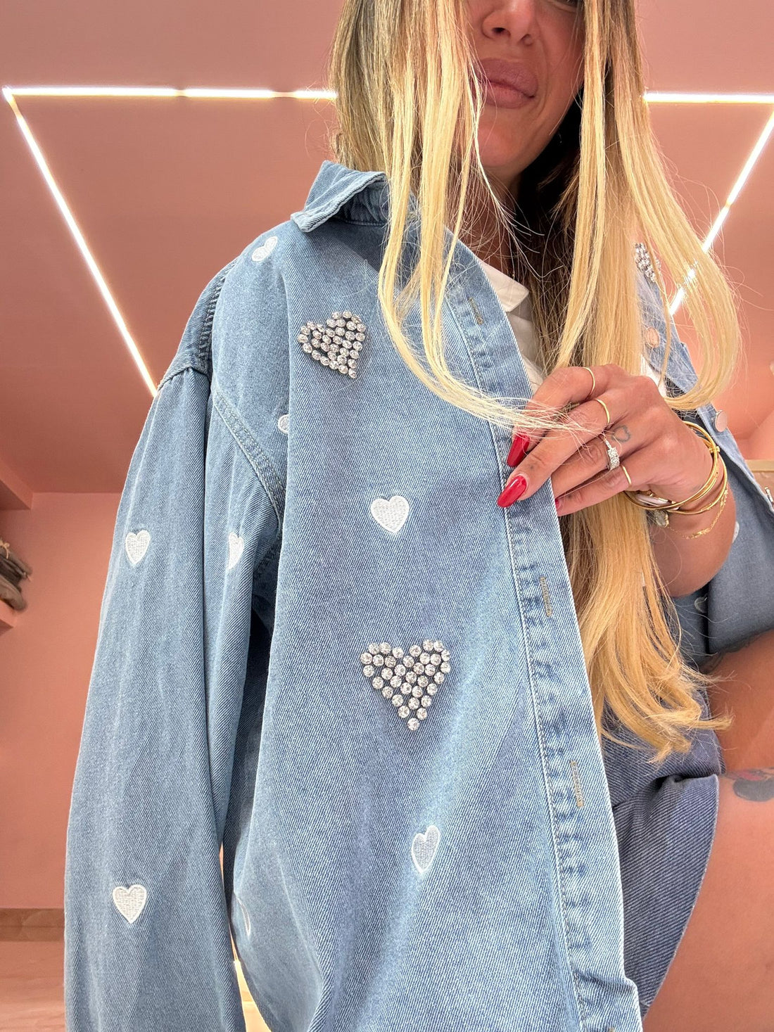 Camicia Maxi Cuoricioni Denim ♥