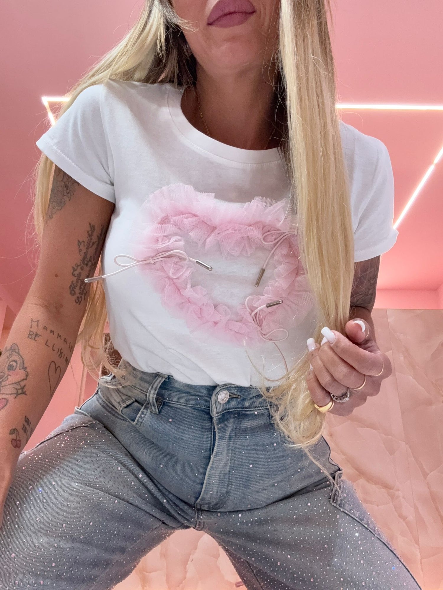 Shirt Cuore Tulle Rosa  ♥