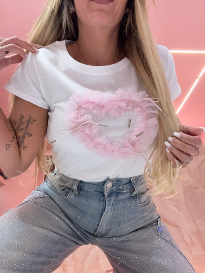 Shirt Cuore Tulle Rosa  ♥