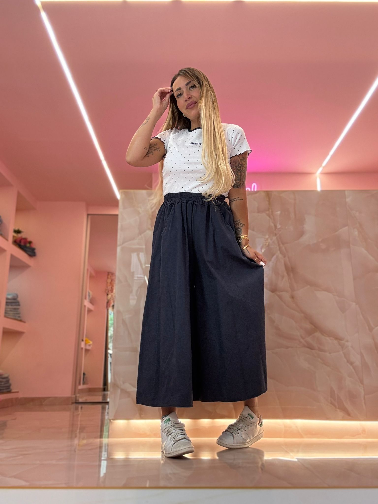 Pantaloni Blu In Cotone  ♥