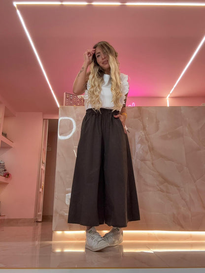Pantaloni Marrone In Cotone ♥