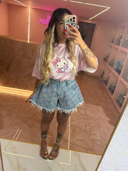 Short Denim Cuoricini Con La Pala ♥