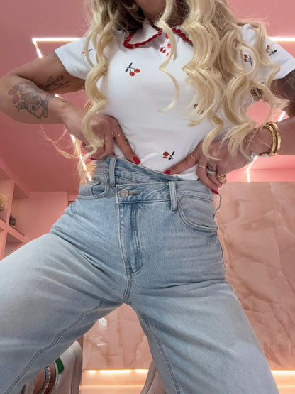 Jeans Asimmetrico Mood Zara Chiaro ♥