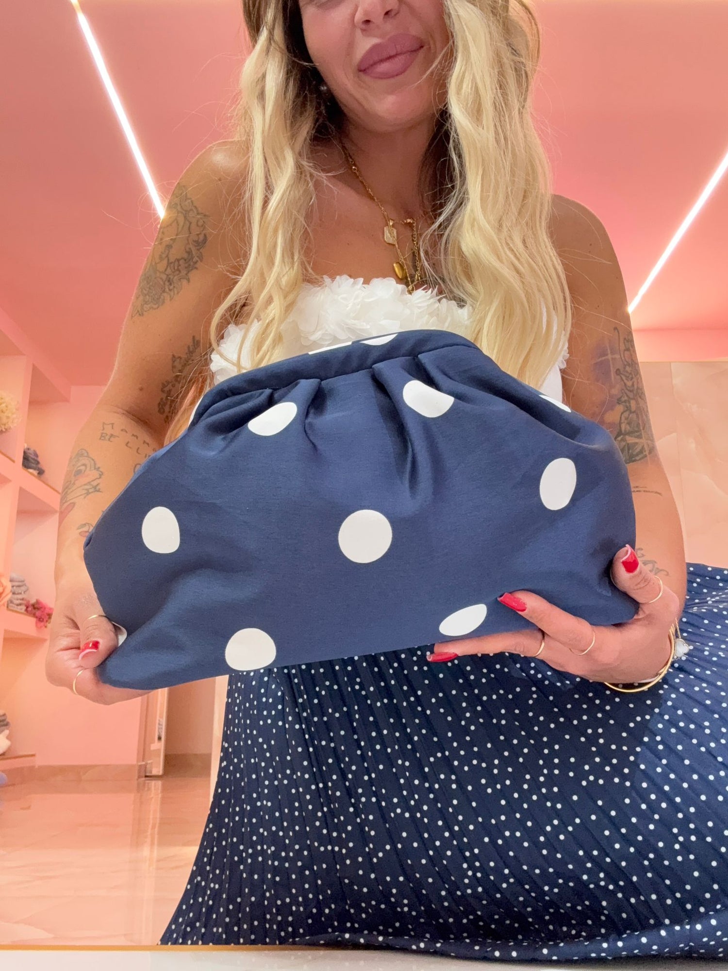 Borsa Pasticcio Pois Blu ♥