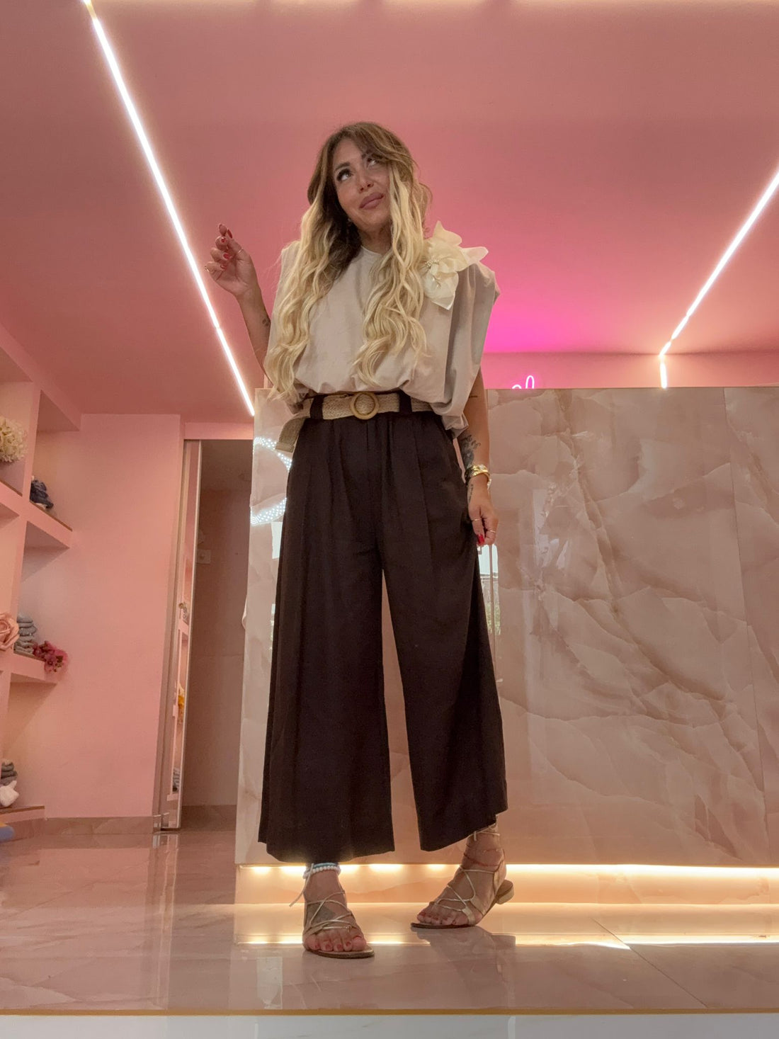 Pantalone Lino Caviglia Marrò ♥