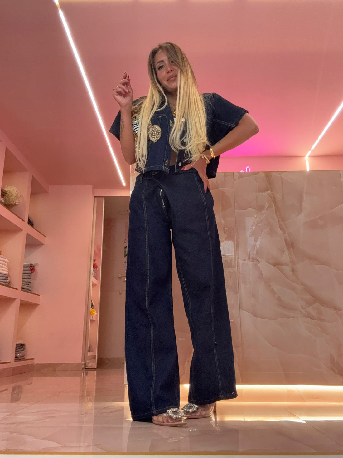 Coordinato Denim Teddy Sbrilluccicoso ♥
