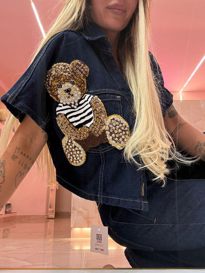 Coordinato Denim Teddy Sbrilluccicoso ♥