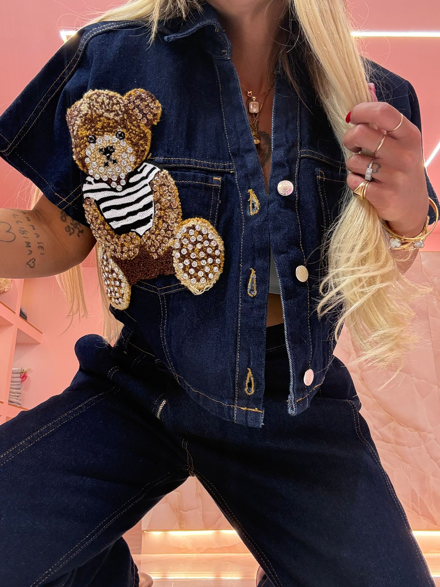 Coordinato Denim Teddy Sbrilluccicoso ♥