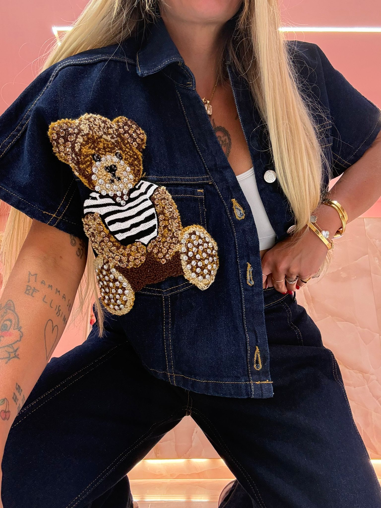 Coordinato Denim Teddy Sbrilluccicoso ♥