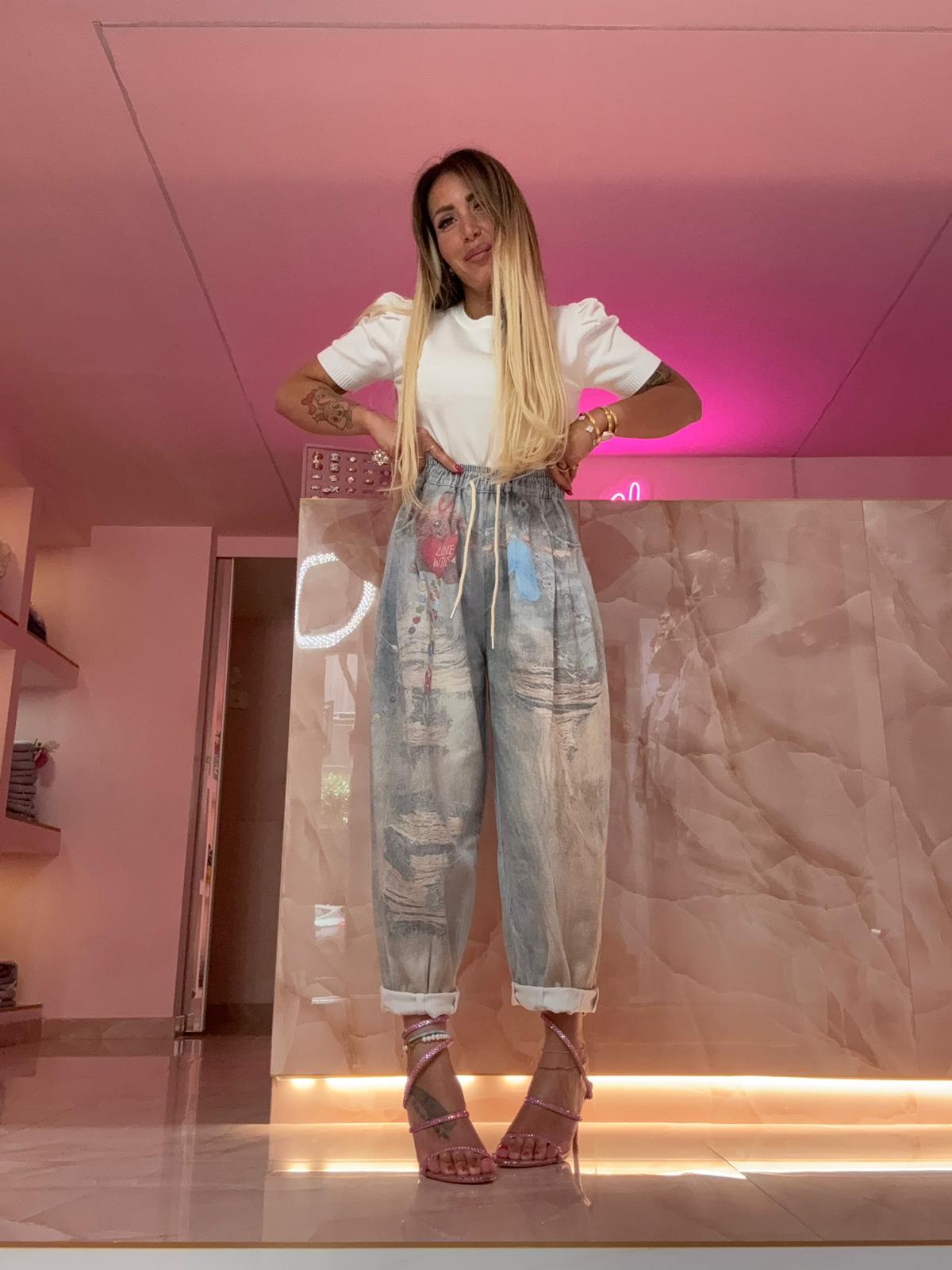Il Finto Jeans Con Le Stampe ♥