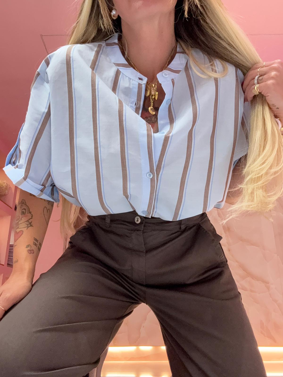 Camicia Coreana A Righe ♥
