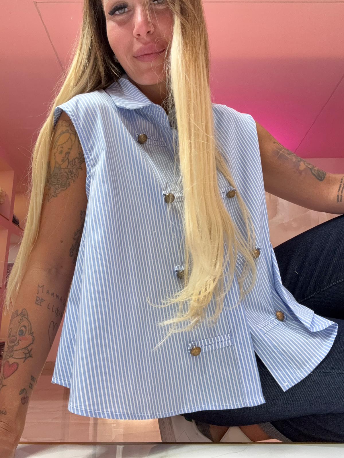 Camicia Coreana MilleRighe Polvere ♥