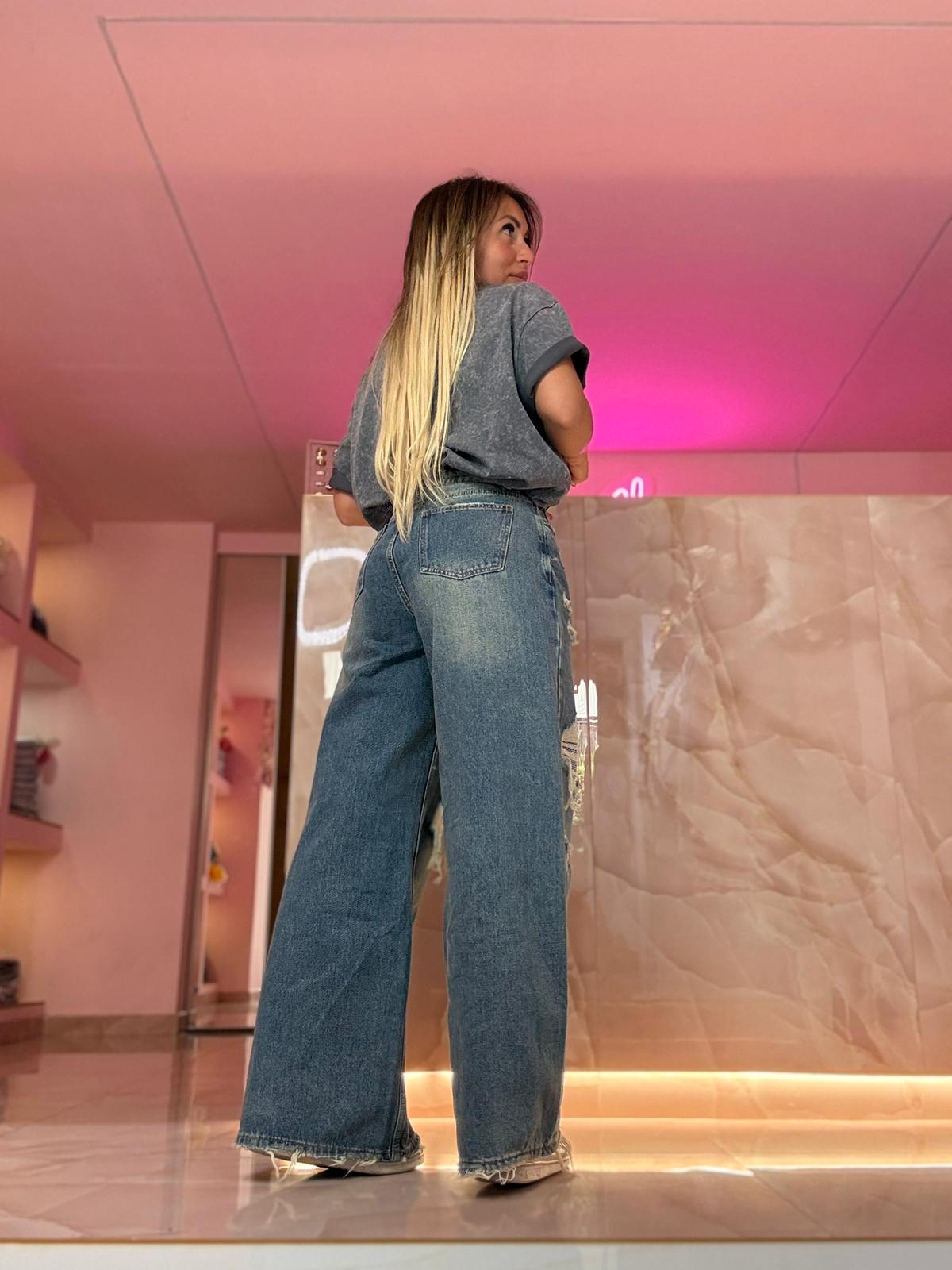 Jeans Strappi Neri Glitter  ♥