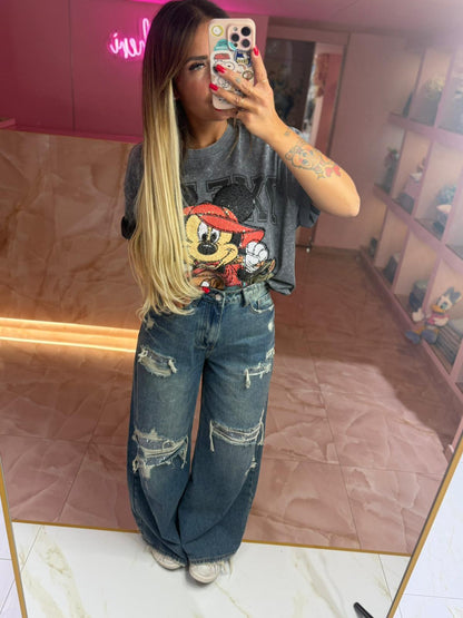 Jeans Strappi Neri Glitter  ♥