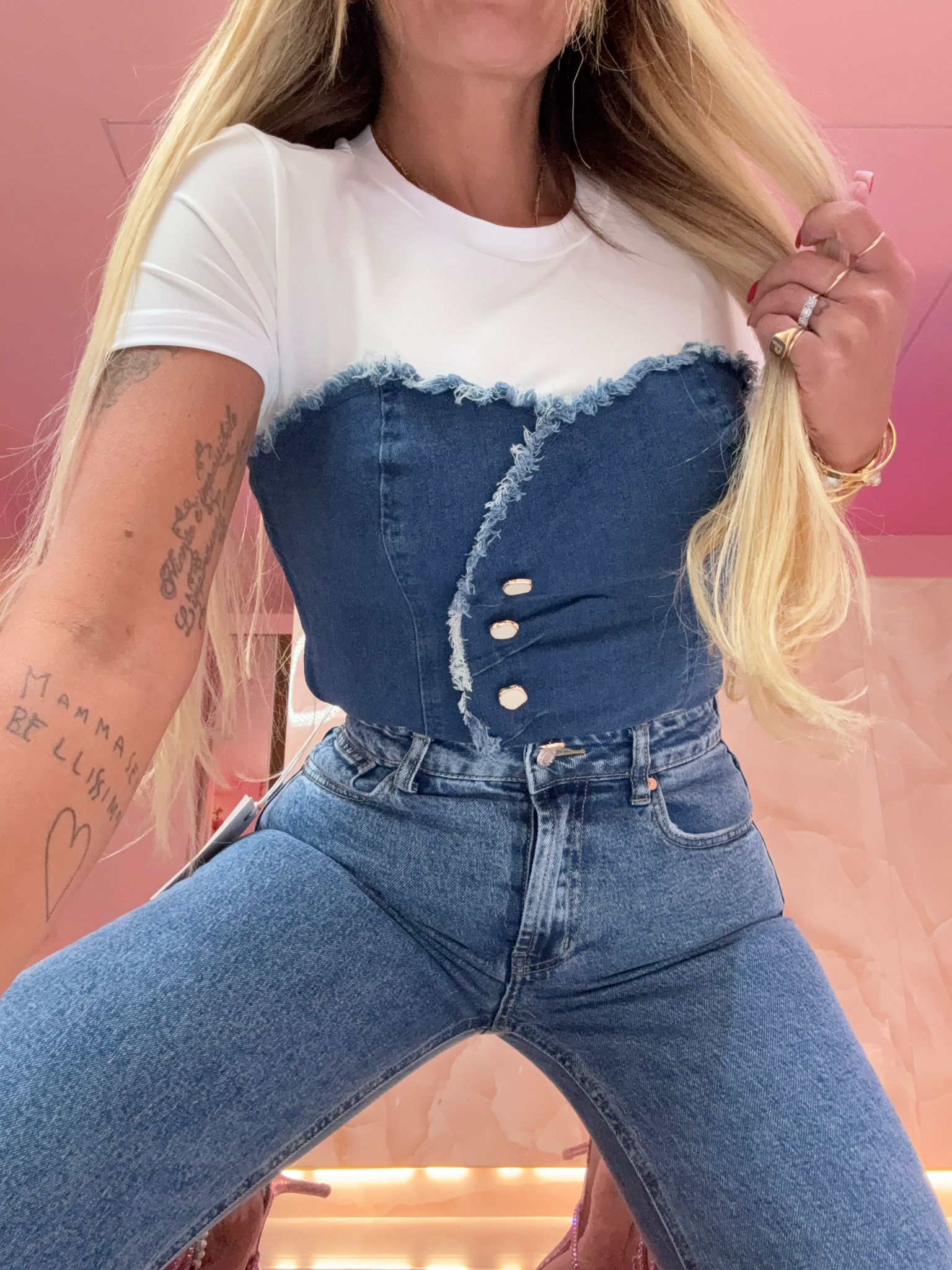 Maglia Bustier Denim  ♥