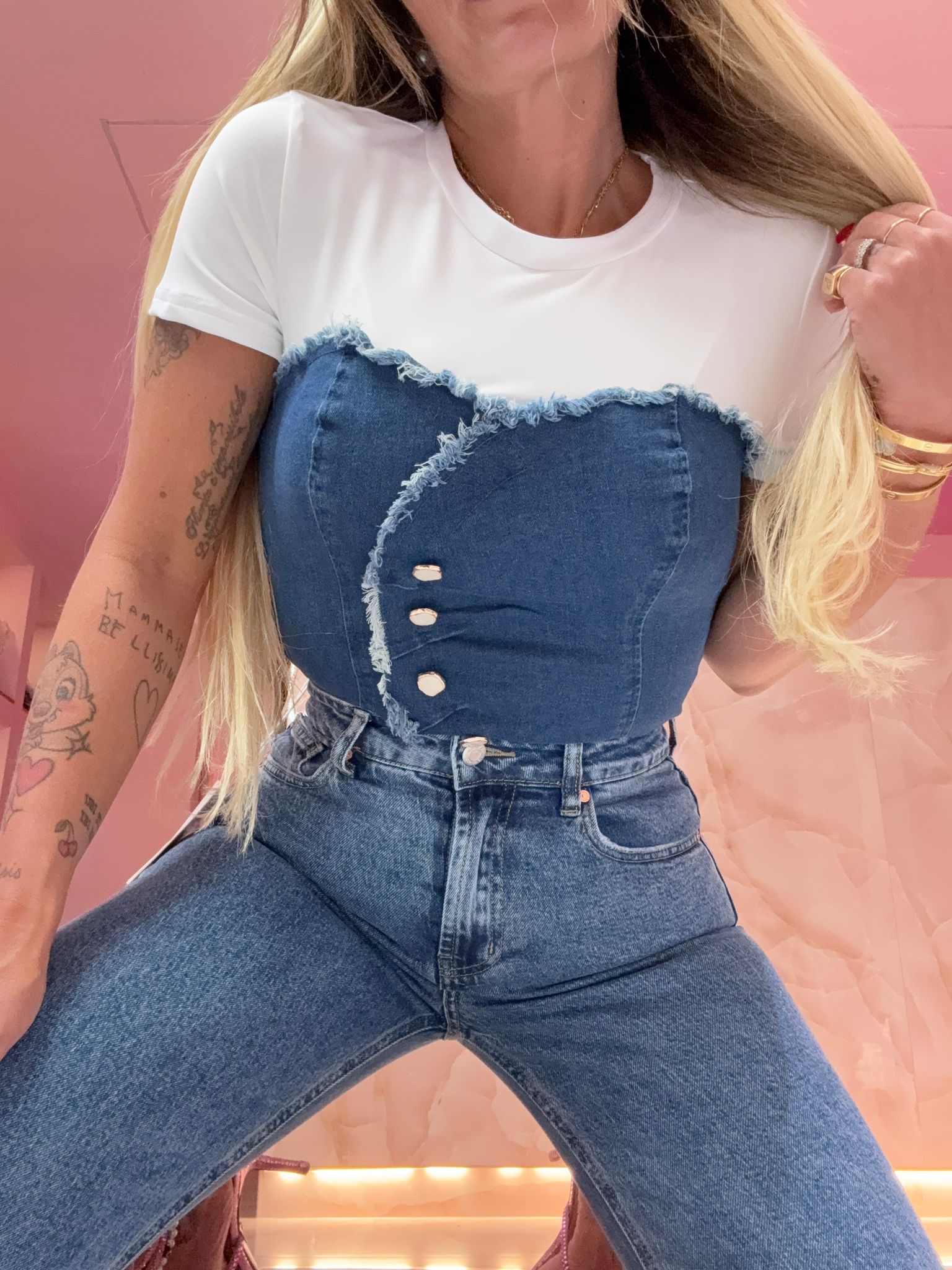 Maglia Bustier Denim  ♥