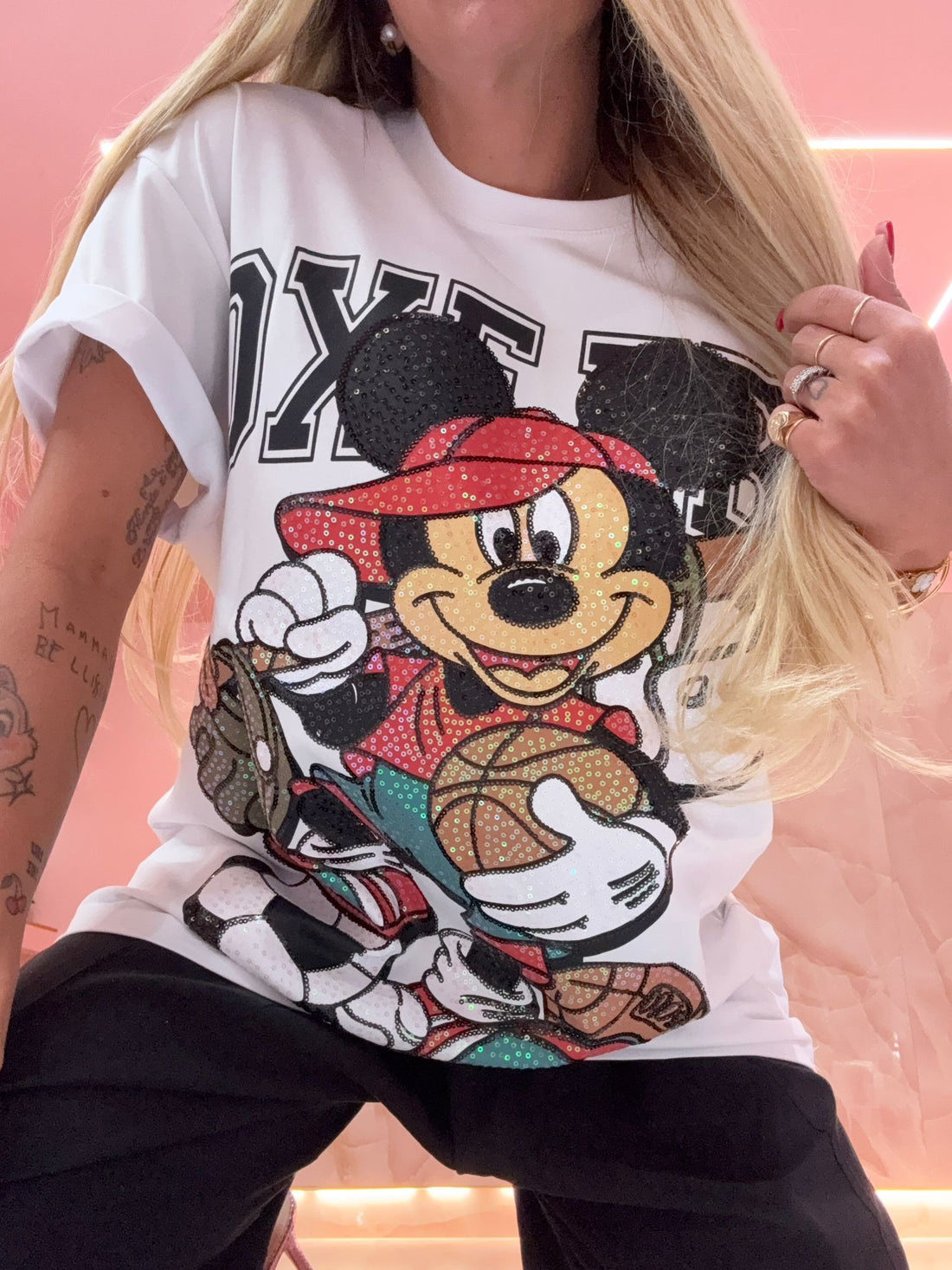 Shirt Mouse Bianca Glitter ♥