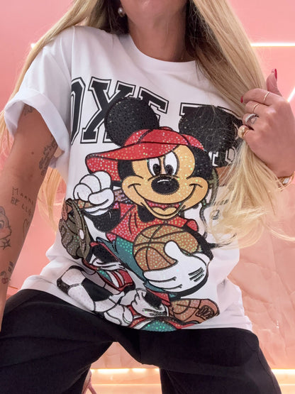 Shirt Mouse Bianca Glitter ♥