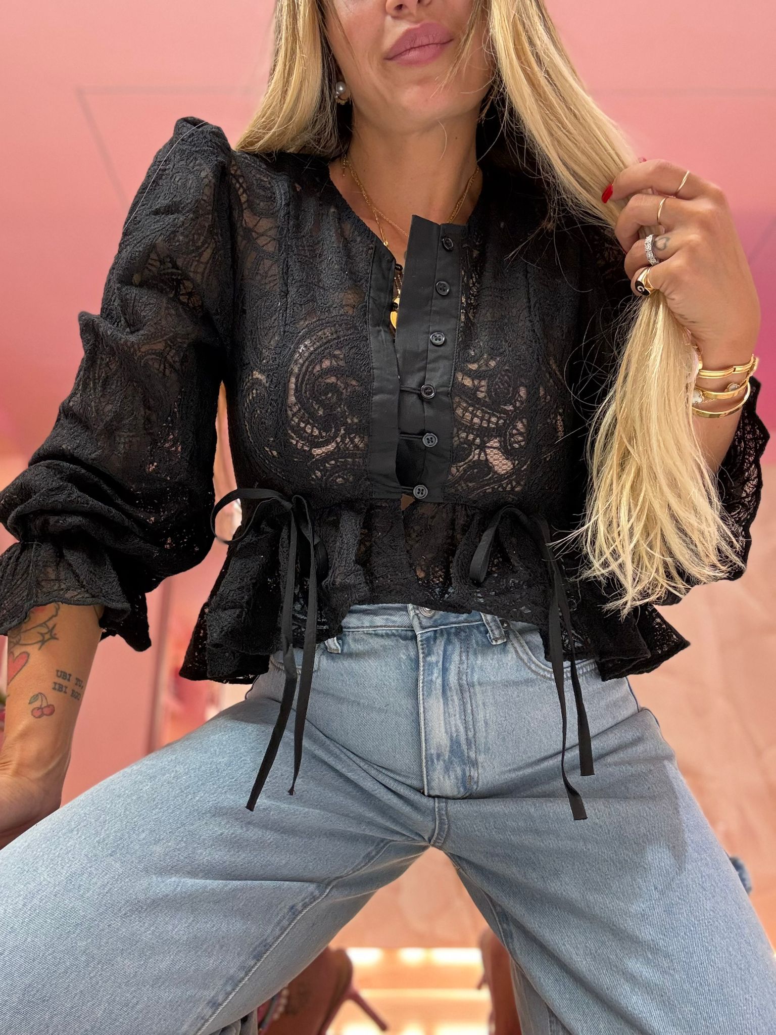 Camicia Merlettosa Assai Nera ♥