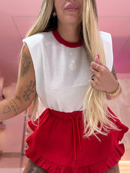 Maglia Filo Bordino Rosso ♥