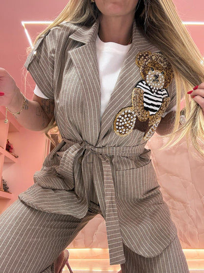 Coordinato Teddy Gessato Beige ♥