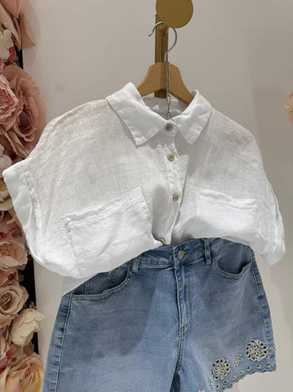 Camicia In Lino Mezza Manica SALDI!