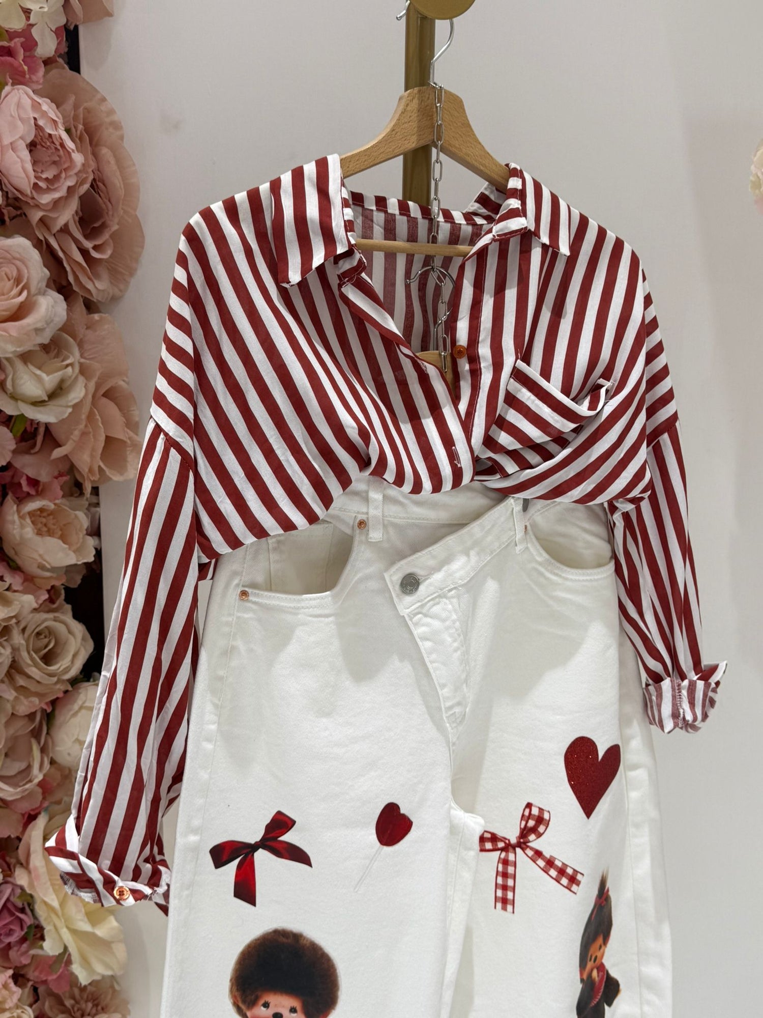 CAMICIA RIGHE ROSSA SALDI!