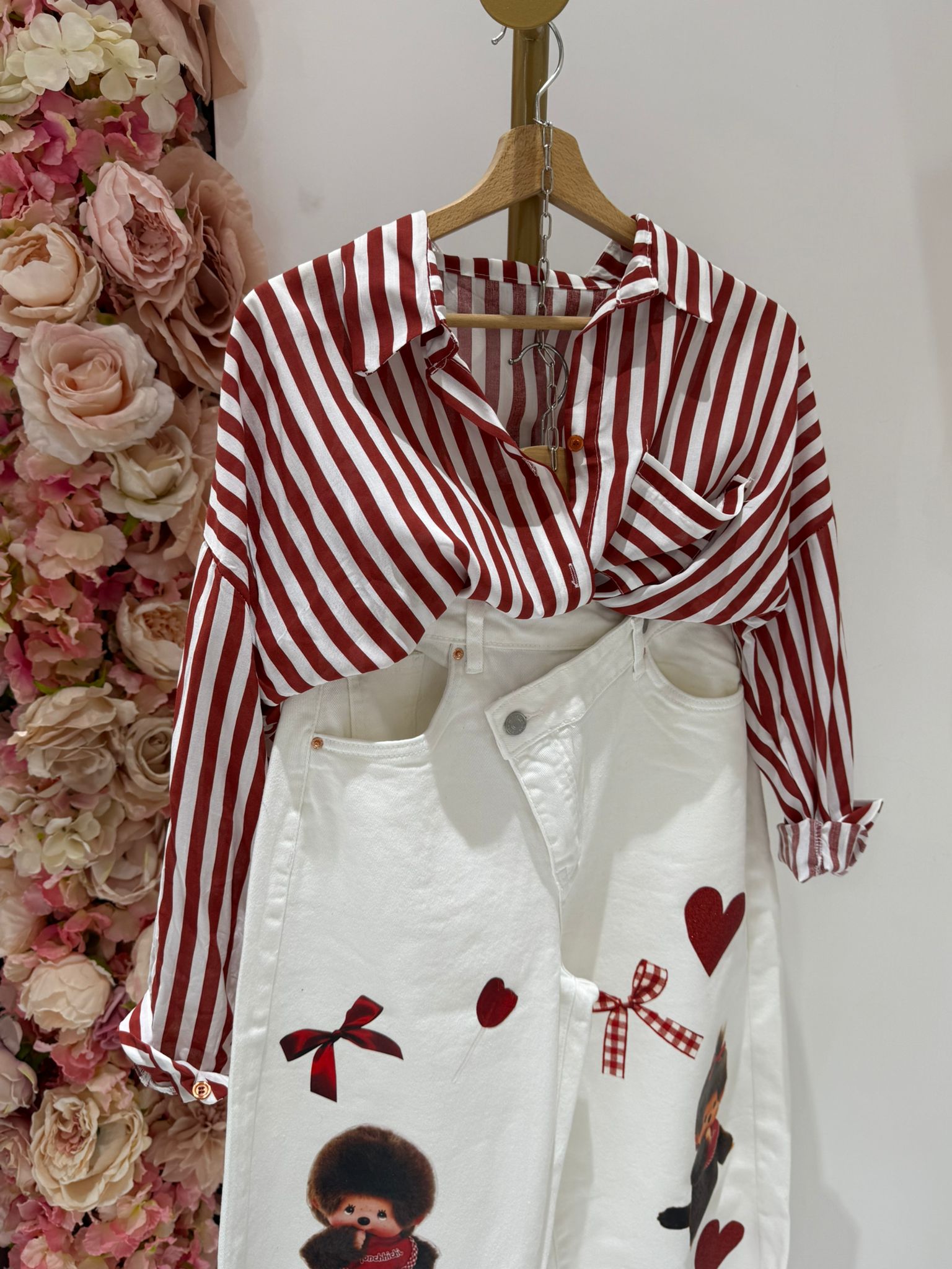 CAMICIA RIGHE ROSSA SALDI!
